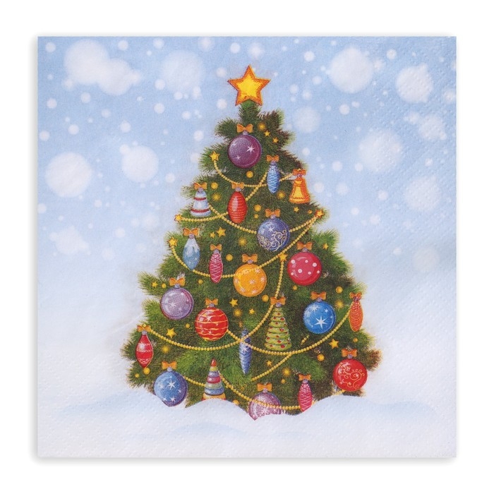 Новогодние салфетки бумажные Лилия &laquo;Новогоднее чудо&raquo;, 2 слоя, 33х33 см, 20 шт
