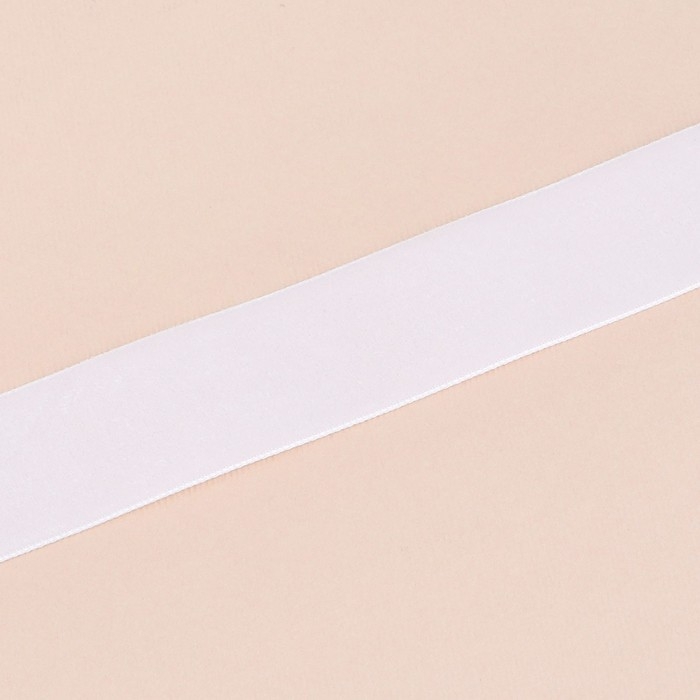 Лента бархатная, 25 мм, 18 ± 1 м, цвет белый №01 Лента бархатная, 25 мм, 18 ± 1 м, цвет белый №01