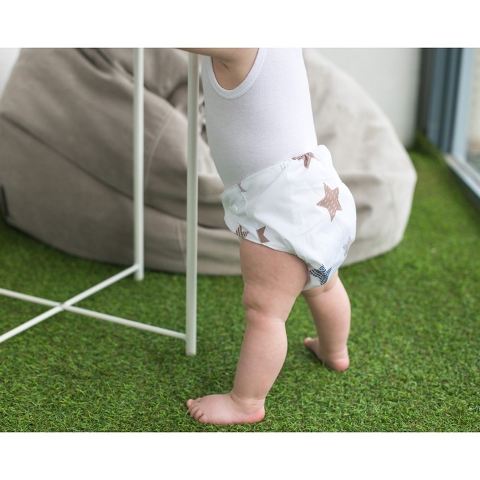 Многоразовый подгузник &laquo;Звезды&raquo;, 3-15 кг, цвет белый, Крошка Я