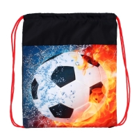 Мешок для обуви 420 х 340 мм, Calligrata МСО-5С, (мягкий полиэстер, плотность 210D), "Мяч в огне"