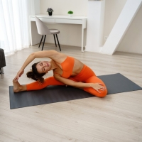 Коврик для йоги Sangh, 173&times;61&times;0,4 см, цвет тёмно-серый