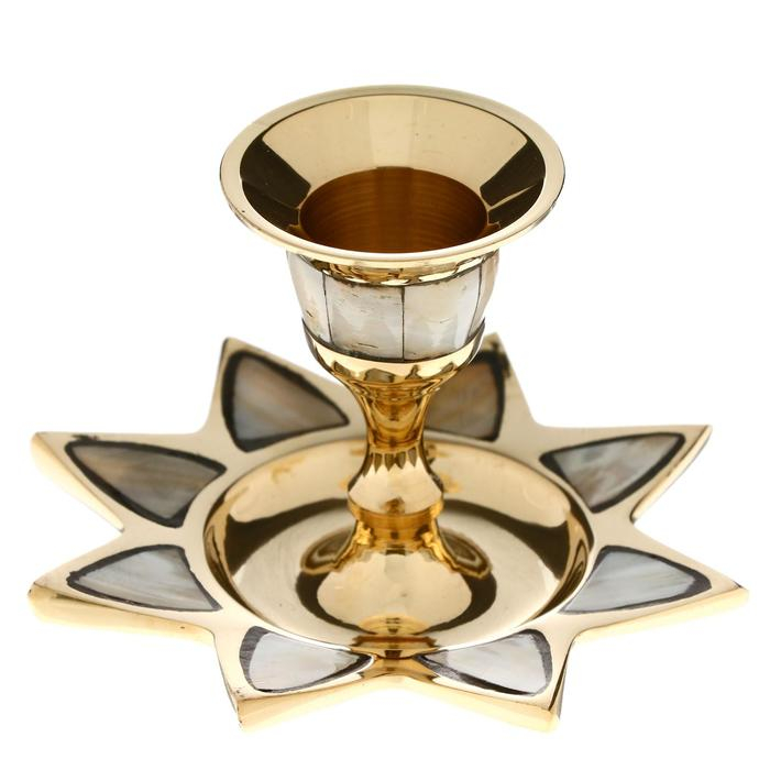 Подсвечник с перламутром Подсвечник с перламутром "Звезда" на 1 свечу, латунь 9,5х9,5х6,5 см