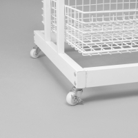 Стойка-накопитель разборный на колесах, 3 корзины, 1 топпер, 54,5×56×138 см, цвет белый Стойка-накопитель разборный на колесах, 3 корзины, 1 топпер, 54,5×56×138 см, цвет белый