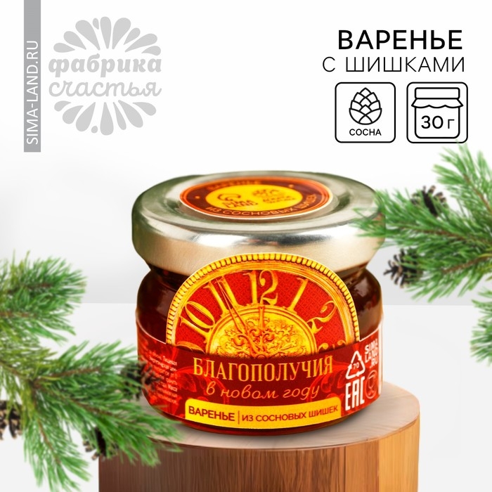 Варенье из шишек &laquo;Новый год: Благополучия в новом году&raquo;, 30 г.