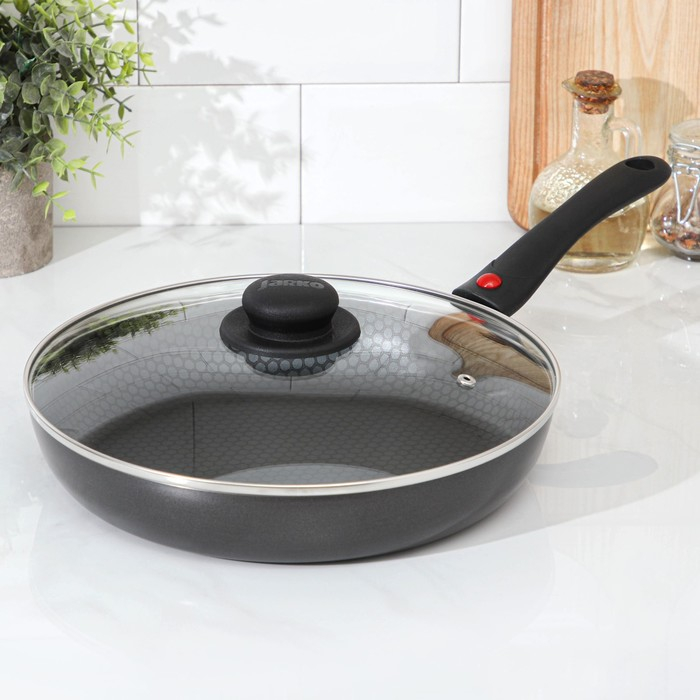 Cковорода Forever, d=28 см, съёмная ручка, стеклянная крышка, антипригарное покрытие, цвет тёмно-серый Cковорода Forever, d=28 см, съёмная ручка, стеклянная крышка, антипригарное покрытие, цвет тёмно-серый