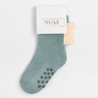 Носки детские махровые со стопперами MINAKU, цвет зеленый, размер 14-16 см Носки детские махровые со стопперами MINAKU, цвет зеленый, размер 14-16 см
