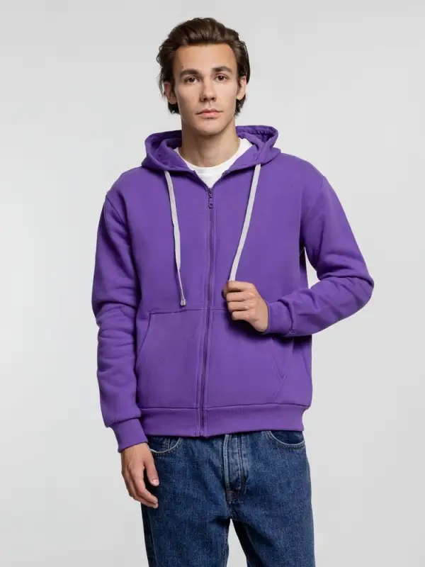 Толстовка на молнии с капюшоном Siverga Heavy, фиолетовая, размер XXL Толстовка на молнии с капюшоном Siverga Heavy, фиолетовая, размер XXL