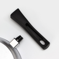 Сковорода алюминиевая, d=24 см, стеклянная крышка, съёмная ручка, цвет серый Сковорода алюминиевая, d=24 см, стеклянная крышка, съёмная ручка, цвет серый