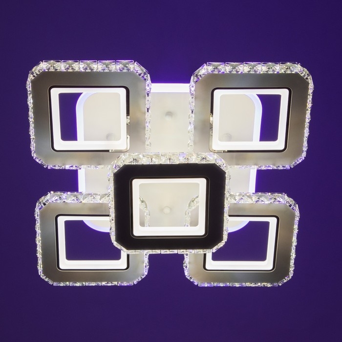 Люстра с ПДУ "Мия" 5хLED 150Вт 3000-6000К RGB белый 38х38х14см