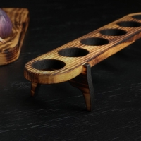 Доска деревянная для подачи шотов Wild Kitchen, 45.5&times;6.5&times;6 см, в обжиге, цельный кедр