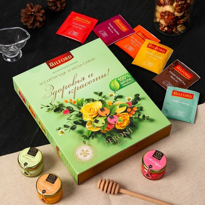 Набор Мёд-суфле 90г с чаем 52,5г Набор Мёд-суфле 90г с чаем 52,5г