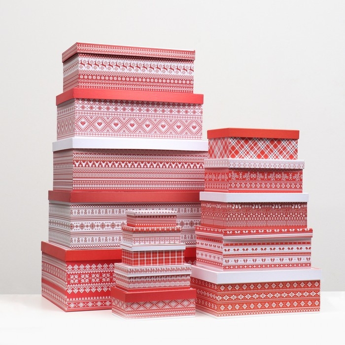 Набор коробок подарочных 15 в 1 Набор коробок подарочных 15 в 1 "Скандинавия", 46,6 х 35,2 х 17.5- 12 х 7 х 4 см