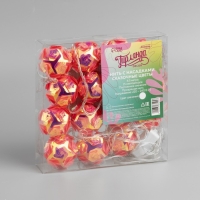 Гирлянда &laquo;Нить&raquo; 4.5 м с насадками &laquo;Цветочные шары&raquo;, IP20, прозрачная нить, 15 LED, свечение белое, 220 В