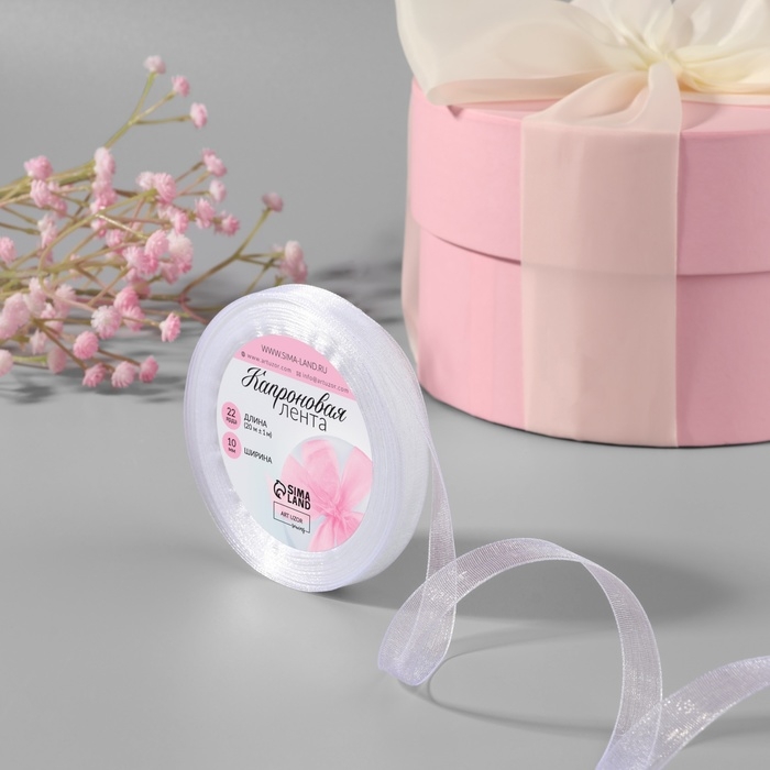 Лента капроновая, 10 мм, 20 &plusmn; 1 м, цвет белый №1