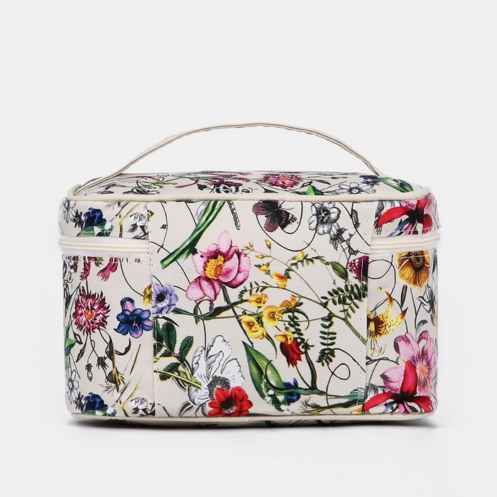 Косметичка на молнии, цвет белый/разноцветный