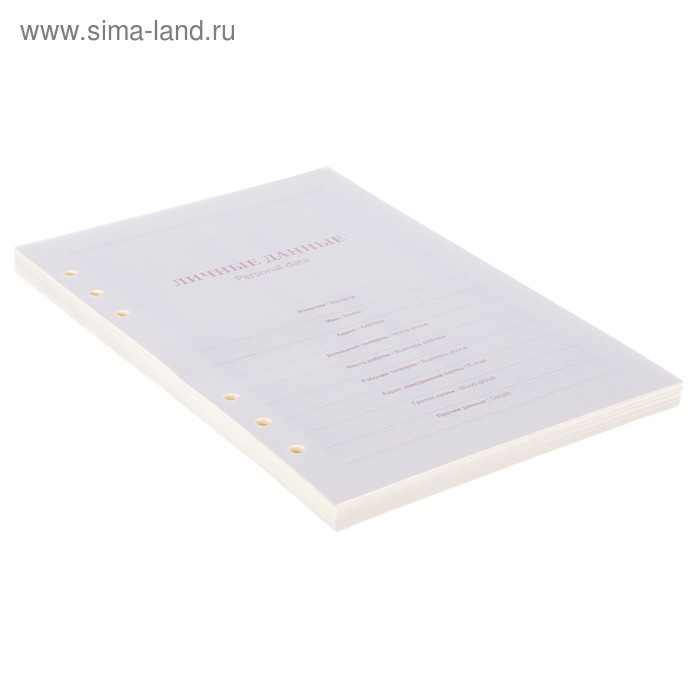 Сменный блок для органайзера А5, 80 листов в клетку, тонированный Сменный блок для органайзера А5, 80 листов в клетку, тонированный "Кремовый"