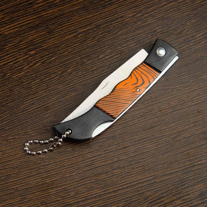 Нож перочинный складной Нож перочинный складной "Полосы" 14,6см, клинок 66мм/1,2мм, с цепью