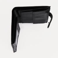 Портмоне мужское на кнопке, 2 в 1, для автодокументов, 4 отдела, для карт, для монет, цвет чёрный Портмоне мужское на кнопке, 2 в 1, для автодокументов, 4 отдела, для карт, для монет, цвет чёрный