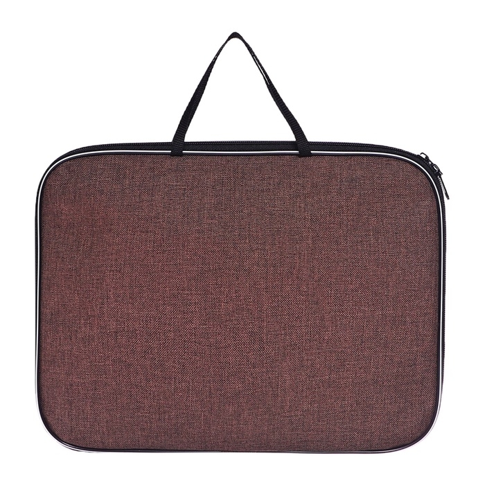 Папка с ручками текстильная А4, Calligrata Папка с ручками текстильная А4, Calligrata "Офис", для бумаг, для офиса, нейлон 600D, лён, коричневая, ПМ/1, 350 х 270 х 20 мм