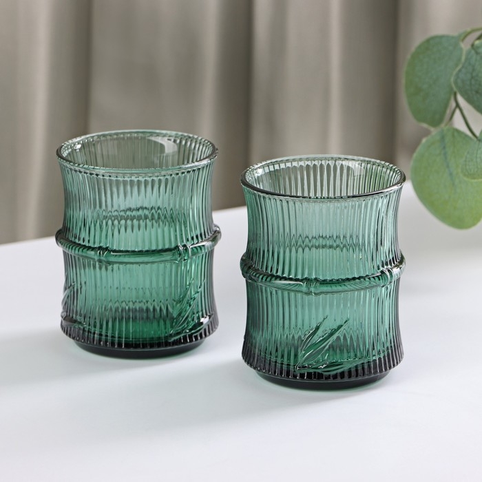 Стаканы штабелируемые из стекла &laquo;Вино Верде&raquo;, 2 предмета: 260 мл, цвет зелёный