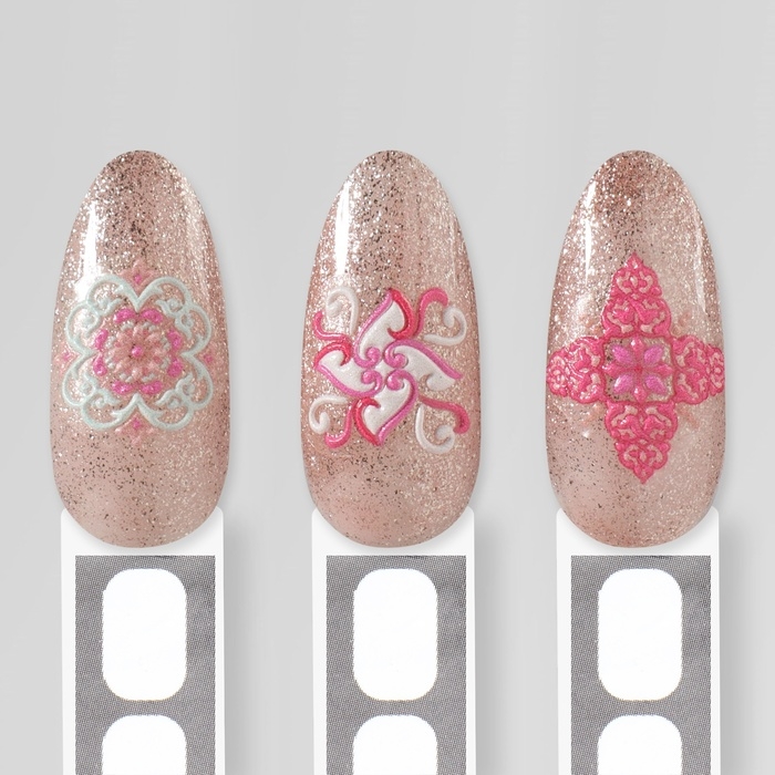 Наклейки для ногтей «Розовая мозаика», объёмные, цвет розовый Наклейки для ногтей «Розовая мозаика», объёмные, цвет розовый