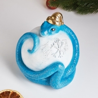 Новый год. Символ 2025. Копилка "Змея с шаром" 16х16х15см, синяя Новый год. Символ 2025. Копилка "Змея с шаром" 16х16х15см, синяя