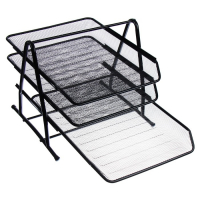 Лоток для бумаг горизонтальный, 3 отделения, чёрная сетка Лоток для бумаг горизонтальный, 3 отделения, чёрная сетка