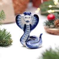 Новый год. Сувенир символ года 2025 "Змея Василиса", гжель, 8,5 см Новый год. Сувенир символ года 2025 "Змея Василиса", гжель, 8,5 см