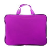 Папка с ручками текстильная А4, 360 х 270 х 20 мм, "Офис" 1Ш421, внутренний карман, фиолетовая