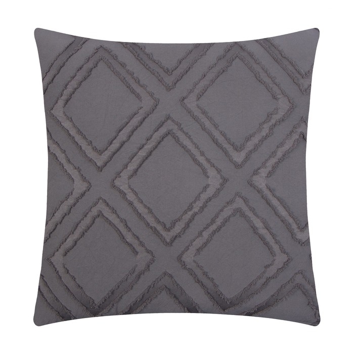Наволочка декоративная "Этель" ромб 42*42 см, цвет серый