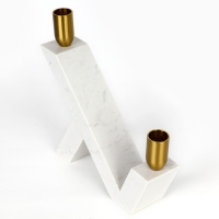 Подсвечник латунь, мрамор &laquo;Грани&raquo; 22 х 20 х 5 см