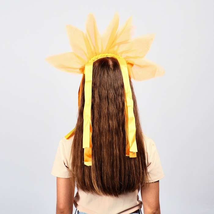 Карнавальный ободок &laquo;Лучистое солнце&raquo;, цвет жёлто-оранжевый