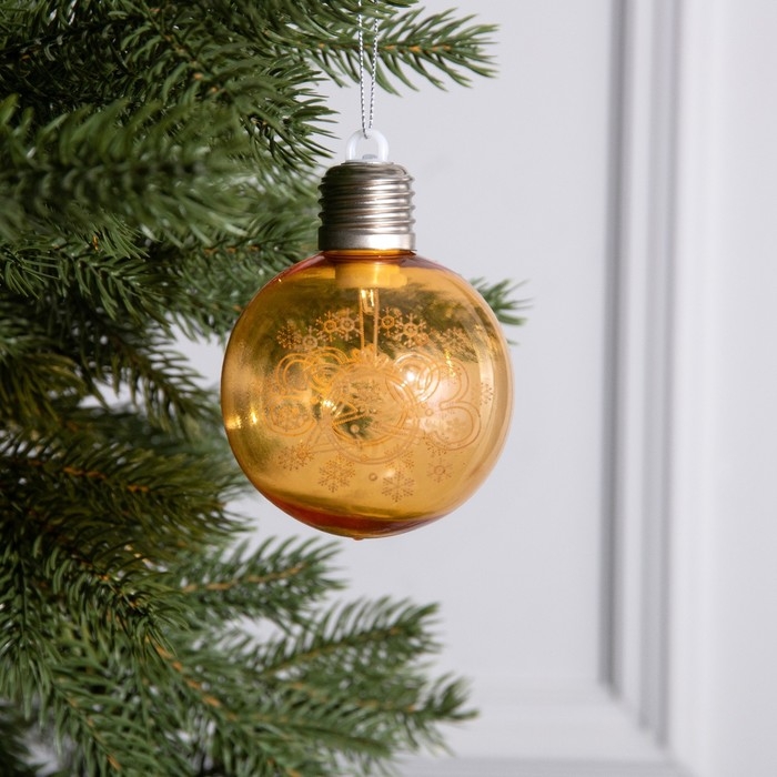 Ёлочный шар &laquo;2023&raquo;, батарейки, 1 LED, свечение тёплое белое