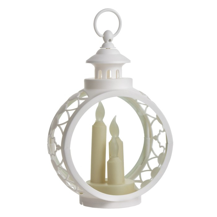 Ночник Ночник "Свечи" LED белый 9,7х16,5х25 см, батарейки AAAх2 (не в комплекте), свечение желтое