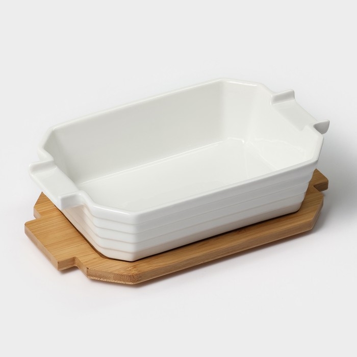 Форма для выпечки из жаропрочной керамики BellaTenero, 1000 мл, 25,6&times;14,9&times;6,2 см, цвет белый