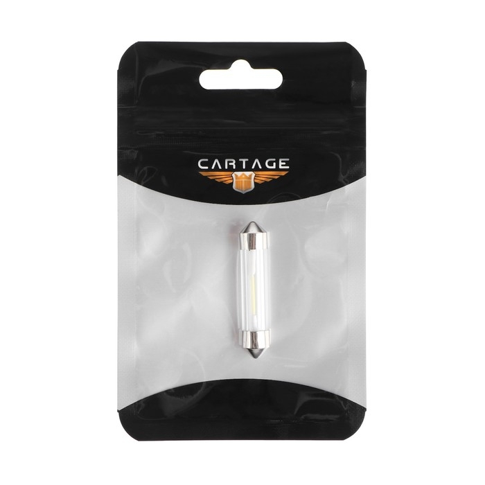 Автолампа светодиодная C5W, 12 В, 2 СОВ, 41 мм, 2.5 Вт, свет белый