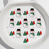 Новый год. Менажница керамическая «Снеговики», 14 х 20 х 3 см, цвет белый Новый год. Менажница керамическая «Снеговики», 14 х 20 х 3 см, цвет белый