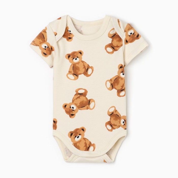 Боди Крошка Я "Медвежата", рост 80-86, бежевый