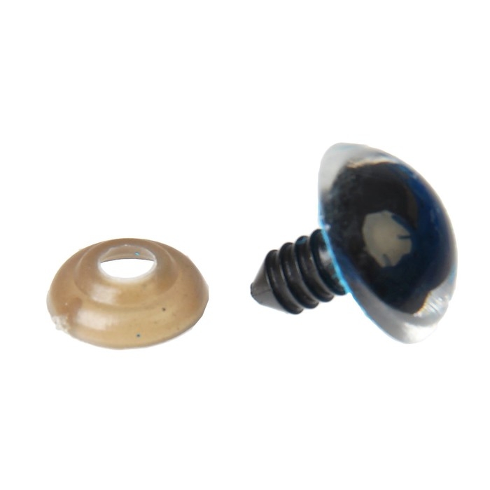 Глаза винтовые с заглушками, &laquo;Блёстки&raquo; набор 24 шт, размер 1 шт: 1,8 см, цвет голубой