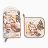 Набор кух. Этель "Уютных вечеров" варежка 15х28см, прихватка 19х19см,100%хл