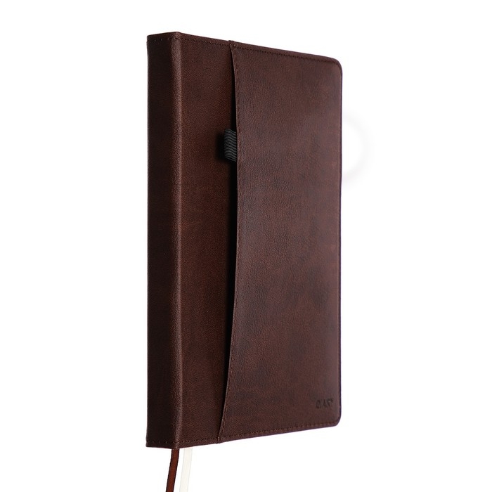 Ежедневник недатированный A5, 160 листов, deVENTE.Klint, твёрдая обложка из искусственной кожи с поролоном, кремовый блок 70 г/м2, коричневый