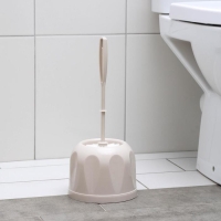 Ёршик для унитаза с подставкой, 16&times;16&times;36 см, цвет бежевый