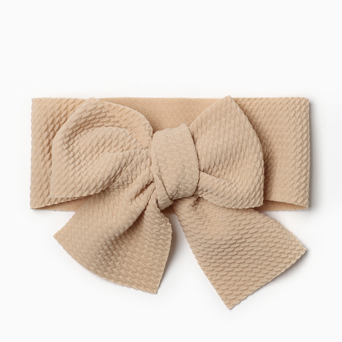 Повязка на голову Крошка Я &laquo;Бантик&raquo;, цв.беж р-р 46-48