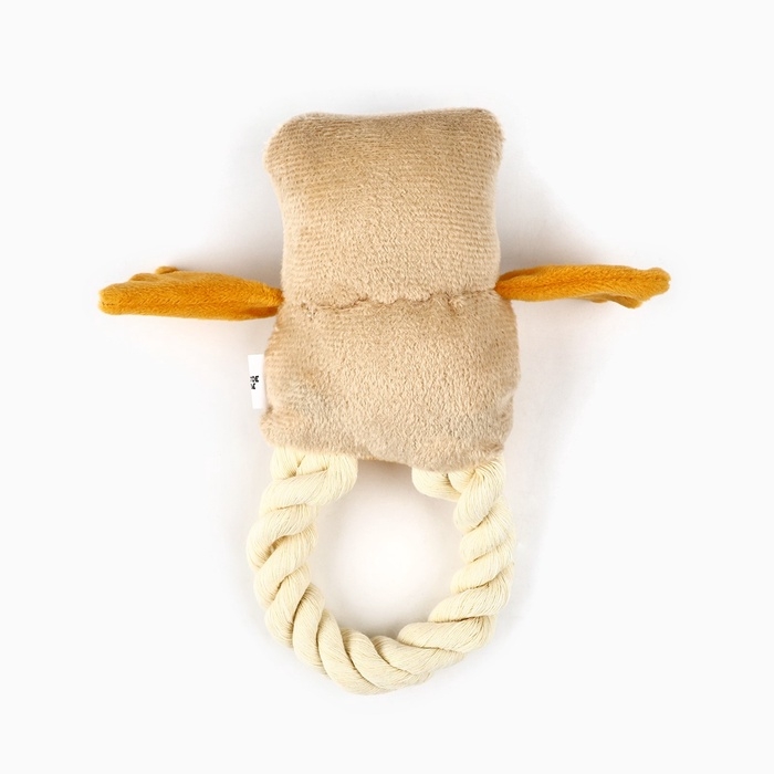 Игрушка для собак с канатом &laquo;Сова&raquo;, 20 х 15 см, бежевый