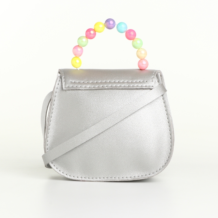 Сумка детская для девочки на клапане «Выбражулька», цвет серебряный Сумка детская для девочки на клапане «Выбражулька», цвет серебряный