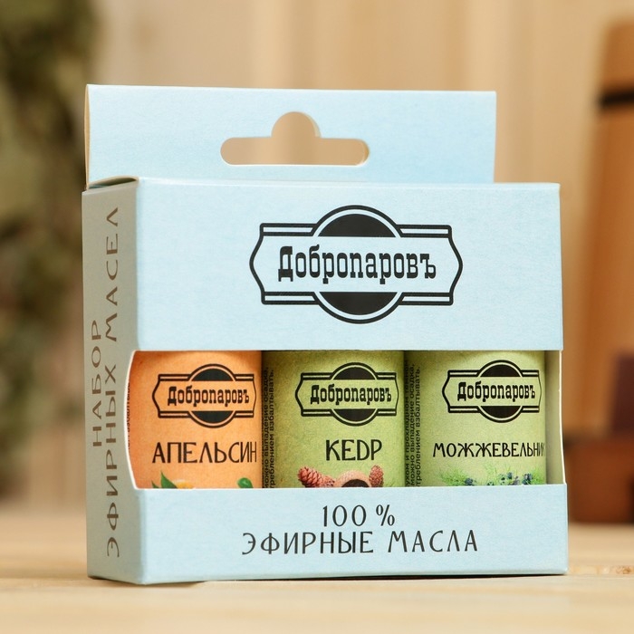 Набор эфирных масел апельсин, кедр, можжевельник, Набор эфирных масел апельсин, кедр, можжевельник, "Добропаровъ", 3 шт по 17 мл
