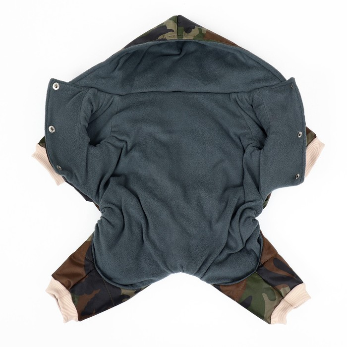 Комбинезон зимний для животных &laquo;Камуфляж&raquo;, L (ДС 28-30, ОШ 32, ОГ 36-40 см), микс