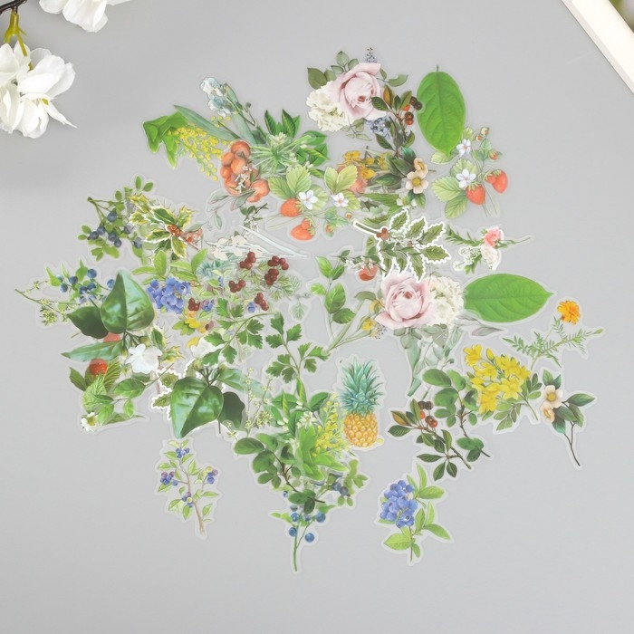 Наклейки для творчества пластик PVC "Воспоминания о путешествии" набор 60 шт 10х14 см