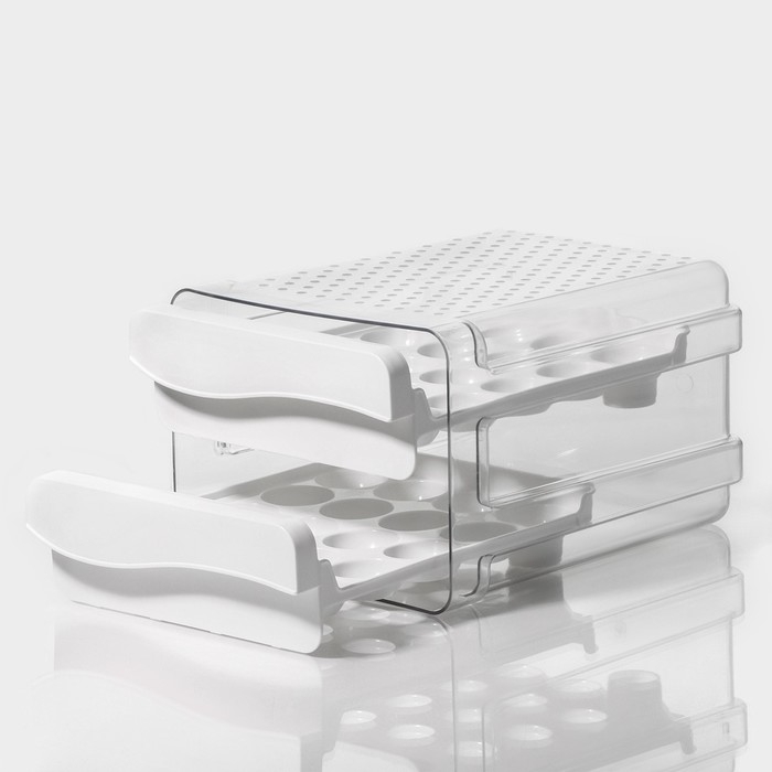 Контейнер для хранения яиц Доляна, 40 ячеек, 27×22×16 см, цвет белый Контейнер для хранения яиц Доляна, 40 ячеек, 27×22×16 см, цвет белый