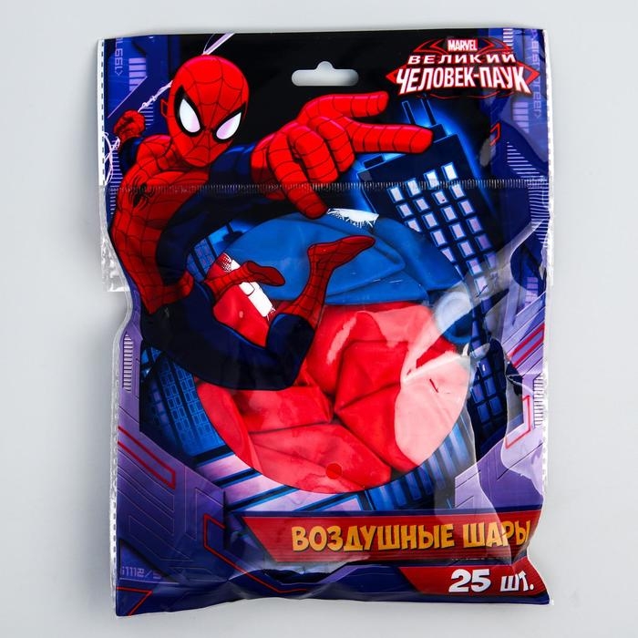 Шар латексный 12 Шар латексный 12" «POW», 25 шт., Человек-паук